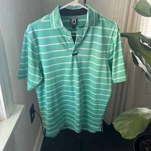 Footjoy Green Striped Polo